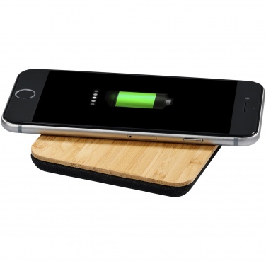 Logotrade promotional giveaway picture of: Leaf 5W bamboo and fabric wireless charging pad