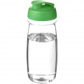 H2O Active® Pulse 600 ml flip lid sport bottle, Transparent / Green