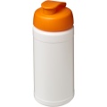 Baseline® Plus 500 ml flip lid sport bottle, White / Orange