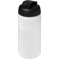 Baseline® Plus 500 ml flip lid sport bottle, Transparent / Solid black