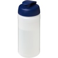 Baseline® Plus 500 ml flip lid sport bottle, Transparent / Blue