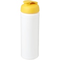 Baseline® Plus grip 750 ml flip lid sport bottle, White / Yellow