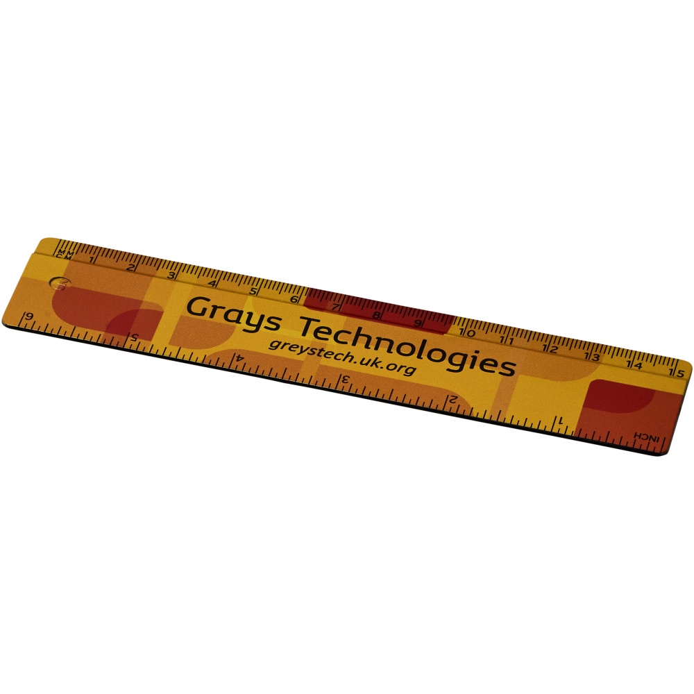 Logo trade promotional item photo of: Terran 15 cm ruler from 100% recycled plastic