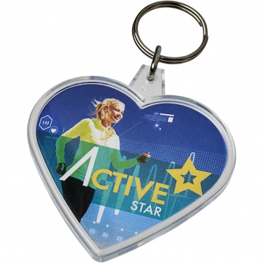 Logo trade business gifts image of: Combo heart-shaped keychain