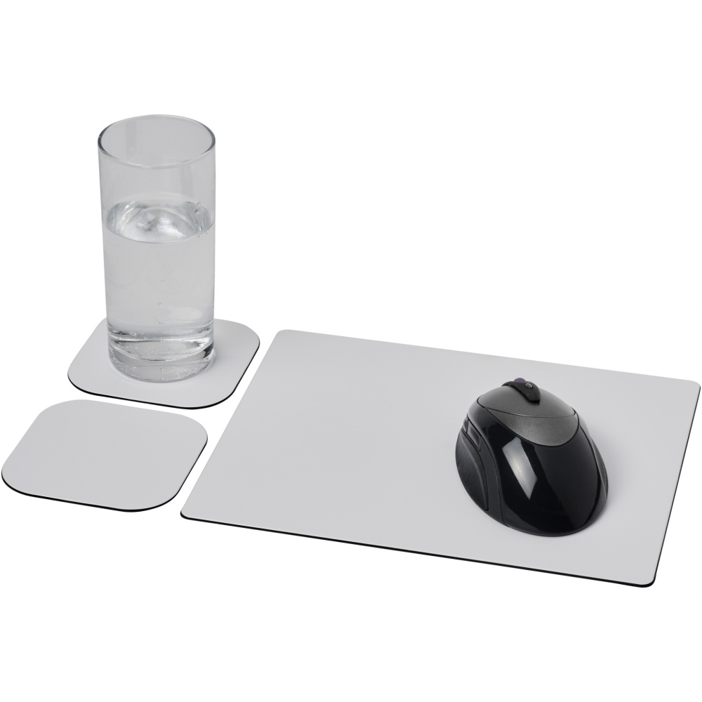 Logo trade advertising products image of: Brite-Mat® mouse mat and coaster set combo 3