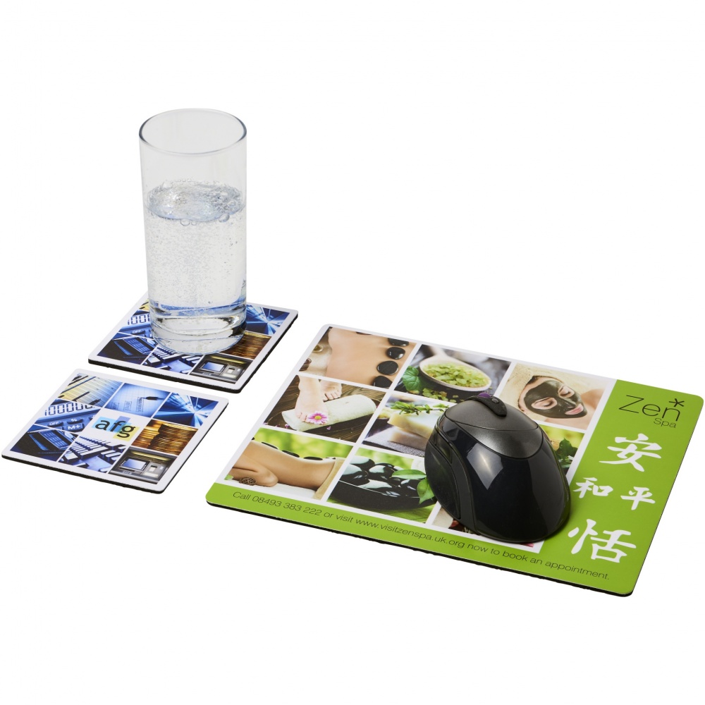 Logotrade promotional merchandise picture of: Q-Mat® mouse mat and coaster set combo 3