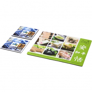 Logo trade promotional gift photo of: Q-Mat® mouse mat and coaster set combo 3