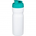 Baseline® Plus 650 ml flip lid sport bottle, White / Aqua