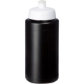 Baseline® Plus grip 500 ml sports lid sport bottle, Solid black / White