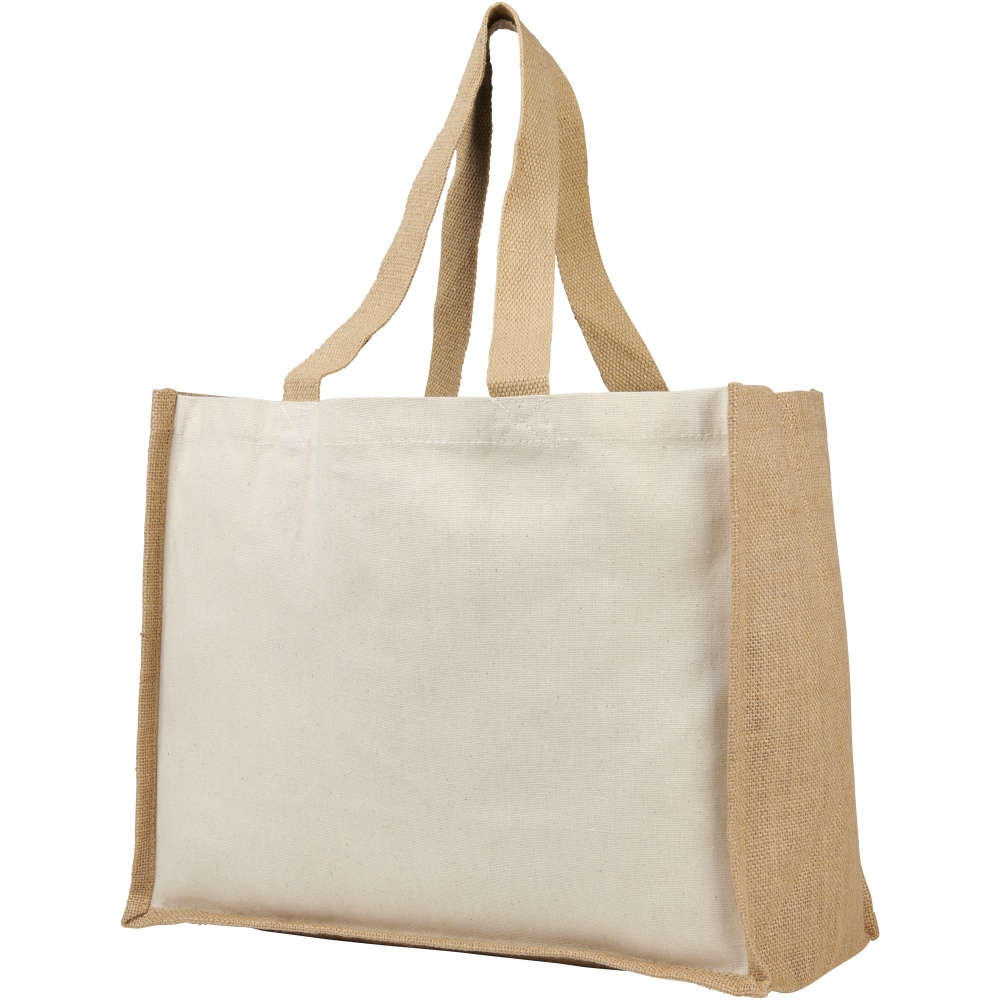 Logotrade corporate gift image of: Varai 320 g/m² canvas and jute shopping tote bag 23L