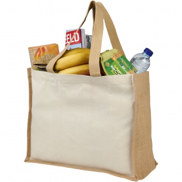 Logo trade corporate gifts image of: Varai 320 g/m² canvas and jute shopping tote bag 23L