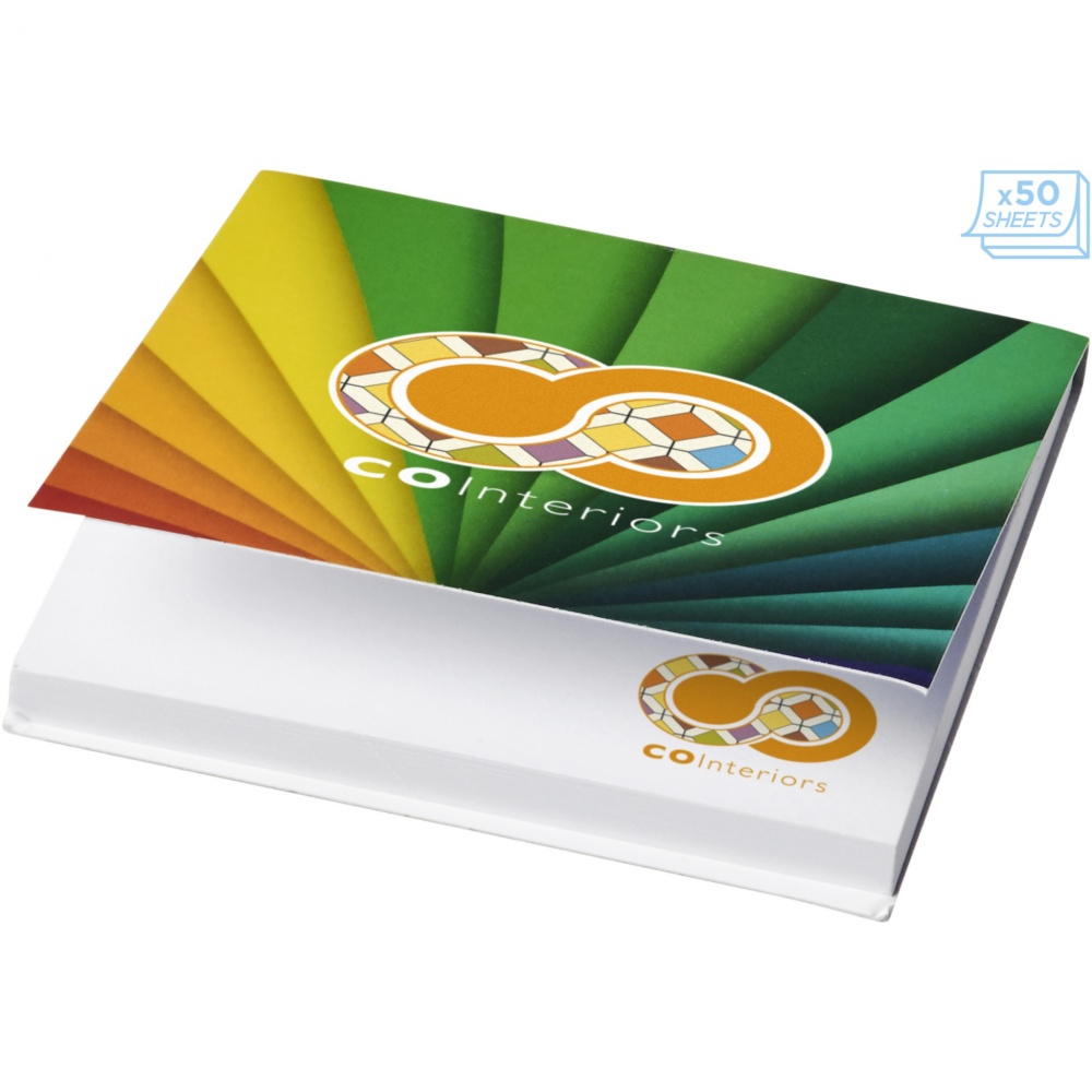 Logo trade promotional gift photo of: Sticky-Mate® soft cover squared sticky notes 75x75mm