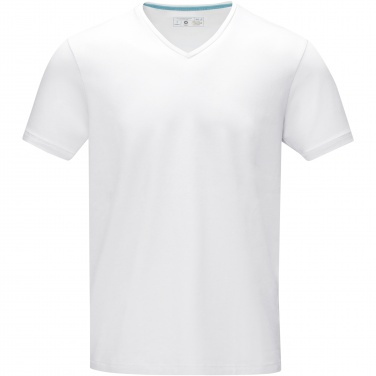 Logo trade corporate gifts image of: Kawartha short sleeve men's organic V-neck t-shirt