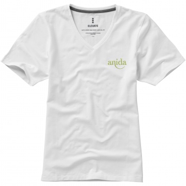 Logo trade promotional products image of: Kawartha short sleeve women's organic V-neck t-shirt