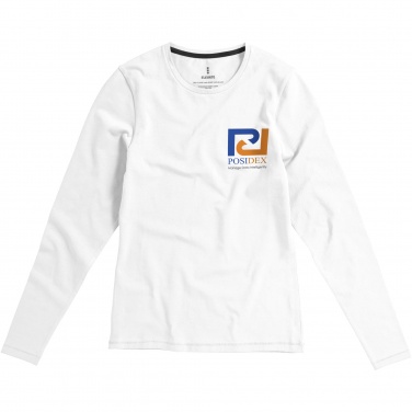 Logo trade business gift photo of: Ponoka long sleeve women's organic t-shirt