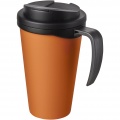 Americano® Grande 350 ml mug with spill-proof lid, Orange / Solid black