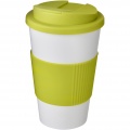 Americano® 350 ml tumbler with grip & spill-proof lid, White / Lime