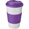 Americano® 350 ml tumbler with grip & spill-proof lid, White / Purple