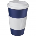 Americano® 350 ml tumbler with grip & spill-proof lid, Blue / White