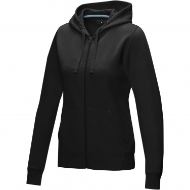 Logo trade corporate gifts image of: Ruby women’s organic recycled full zip hoodie