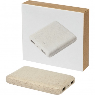 Logo trade promotional merchandise photo of: Asama 5000 mAh wheat straw power bank