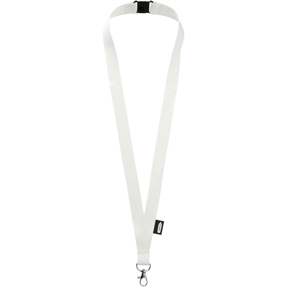 Logo trade promotional merchandise image of: Tom recycled PET lanyard with breakaway closure