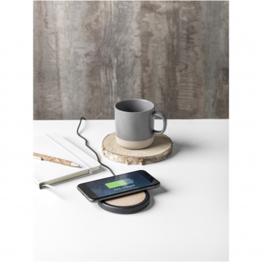 Logotrade promotional product image of: Kivi 10W limestone/cork wireless charging pad