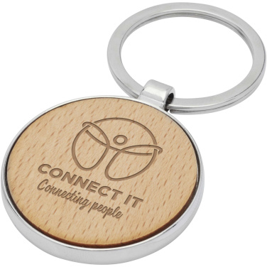 Logotrade promotional item image of: Moreno beech wood round keychain