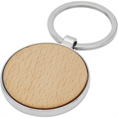 Logo trade promotional items image of: Moreno beech wood round keychain