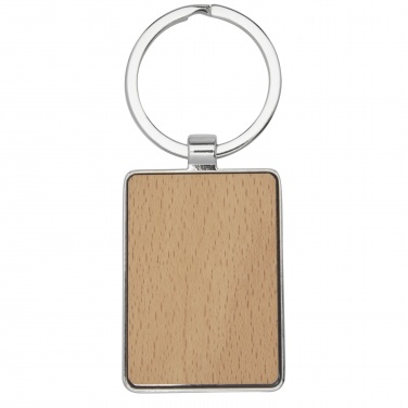 Logo trade advertising product photo of: Mauro beech wood rectangular keychain