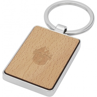 Logotrade business gift image of: Mauro beech wood rectangular keychain