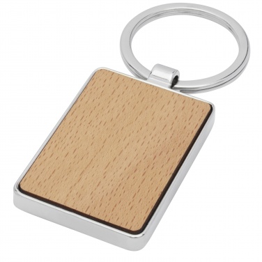 Logo trade promotional gifts image of: Mauro beech wood rectangular keychain