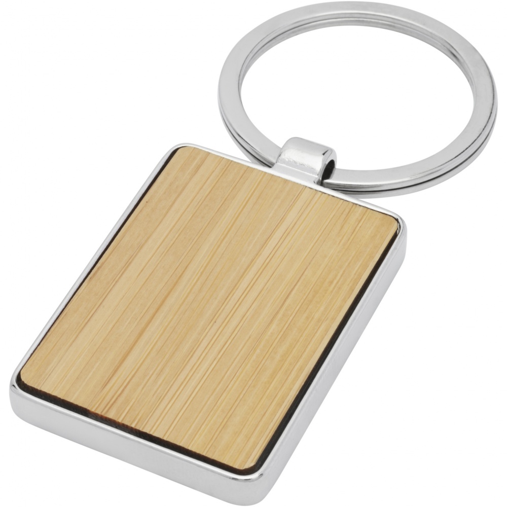 Logo trade promotional gift photo of: Neta bamboo rectangular keychain