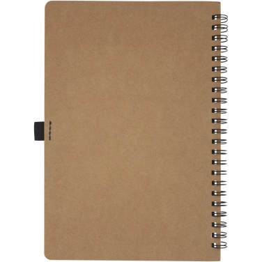 Logotrade promotional product picture of: Cobble A5 wire-o recycled cardboard notebook with stone paper