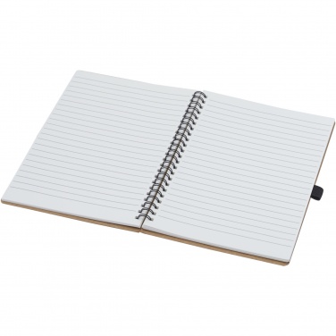 Logo trade promotional merchandise picture of: Cobble A5 wire-o recycled cardboard notebook with stone paper