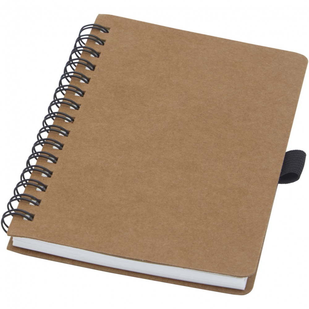 Logo trade corporate gifts picture of: Cobble A6 wire-o recycled cardboard notebook with stone paper