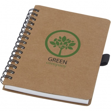 Logotrade promotional gift picture of: Cobble A6 wire-o recycled cardboard notebook with stone paper