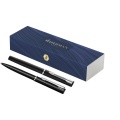 Waterman Allure ballpoint and rollerball pen set, Solid black