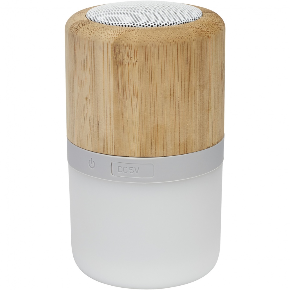 Logotrade advertising products photo of: Aurea bamboo Bluetooth® speaker with light 