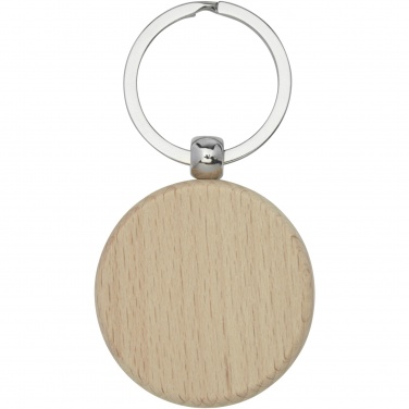 Logo trade promotional item photo of: Giovanni beech wood round keychain