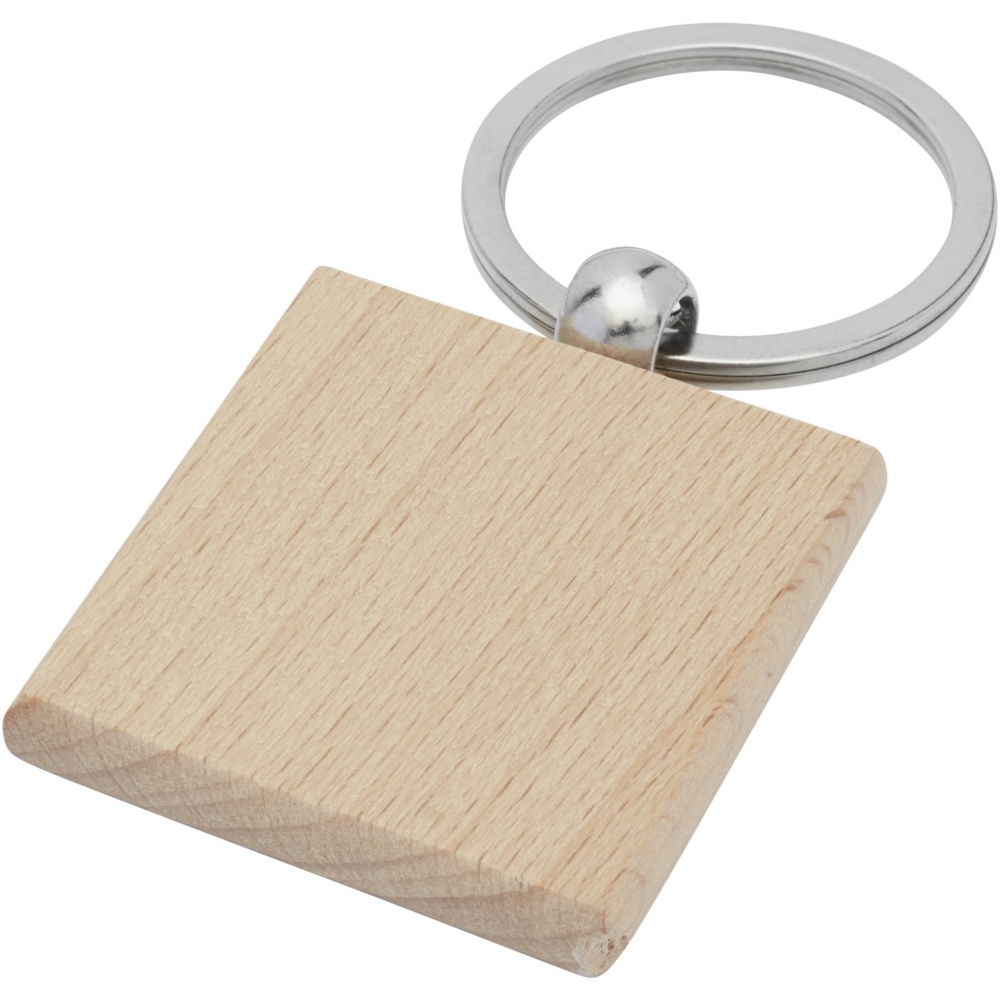 Logo trade promotional gifts picture of: Gioia beech wood squared keychain