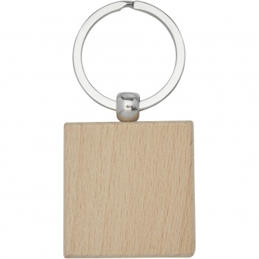 Logo trade promotional items image of: Gioia beech wood squared keychain