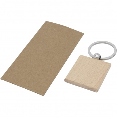 Logotrade business gift image of: Gioia beech wood squared keychain