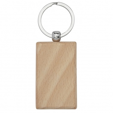 Logo trade advertising product photo of: Gian beech wood rectangular keychain