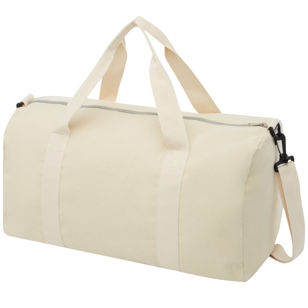 Logotrade promotional gift image of: Pheebs 450 g/m² recycled cotton and polyester duffel bag 24L