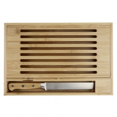 Logo trade promotional merchandise picture of: Pao bamboo cutting board with knife