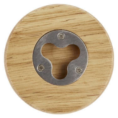 Logo trade promotional giveaways image of: Scoll wooden coaster with bottle opener