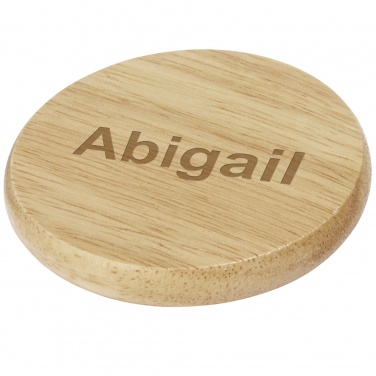 Logotrade promotional product picture of: Scoll wooden coaster with bottle opener