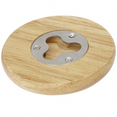 Logo trade promotional gifts image of: Scoll wooden coaster with bottle opener