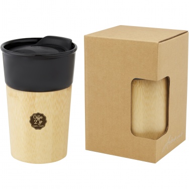 Logo trade promotional products image of: Pereira 320 ml porcelain mug with bamboo outer wall